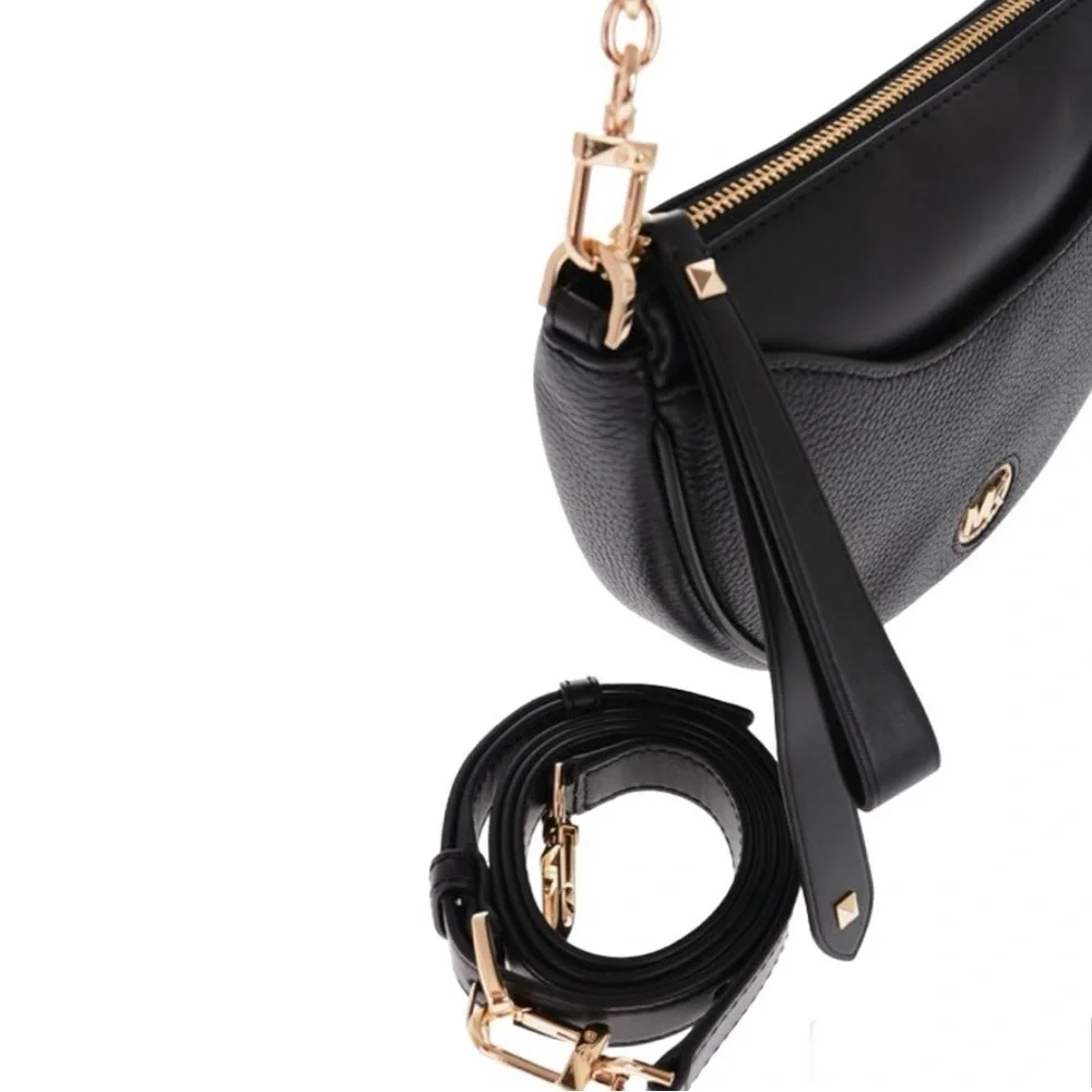 Michael Kors Dover Small Half Moon Pouchette Bag Goldtone Hardware NEW MSRP $298